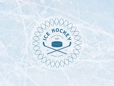 Winter Olympics Ice Hockey Badge | Weekly Warm-up badge badge design badge logo branding design graphic design hockey hockey logo iconography illustration logo logo design olympics type design typography vector winter