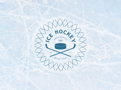 Winter Olympics Ice Hockey Badge | Weekly Warm-up badge badge design badge logo branding design graphic design hockey hockey logo iconography illustration logo logo design olympics type design typography vector winter