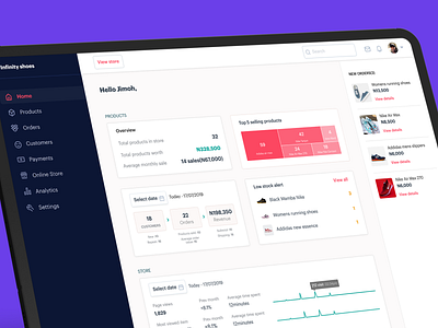 E-commerce platform dashboard exploration