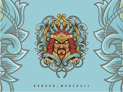 Samurai samurai filigree illustration