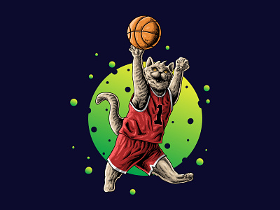 cat playing basketball art artwork design draw drawing graphicdesign illustration logoinspiration vector wacom