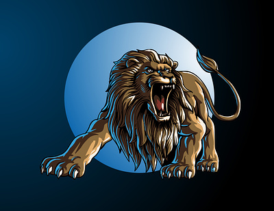 lion animal art artwork branding design drawing illustration lion logo vector wacom