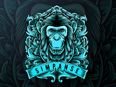 Simpanse art logo illustration draw