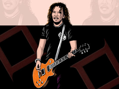 Guitarist illustration design draw