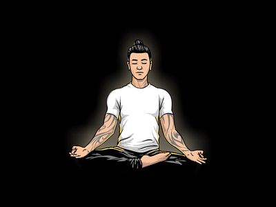 Meditasi illustration logo draw