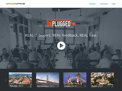 Unplugged event landing page website