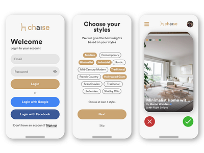 Interior Tinder Like App