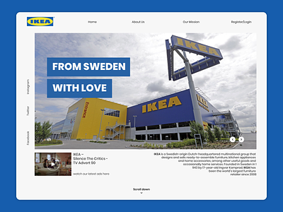 Ikea Landing Page Website Design behance blue dribbble ikea landingpage simple sweden ui uidesign uiux uiuxdesign ux uxdesign website website design