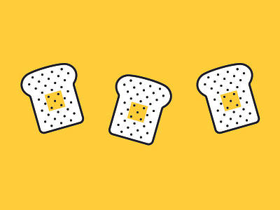 Vegan Buttered Toast design icon iconography illustration
