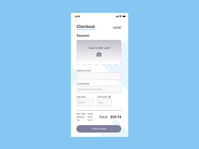 Daily UI 002 - Credit Card Checkout checkout credit card credit card checkout daily ui daily ui challenge dailyui 002 payment scanner