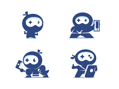 Ninja Gamer Logo app character controller game identity logo mark mascot mobile ninja play