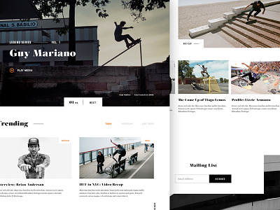 Skate UI concept clean design inspiration skate skateboarding type ui ux web website