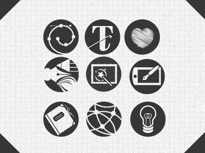 Personal Web Icon Set art favourite icons photomanipulation set tablet traditional typography vector vintage