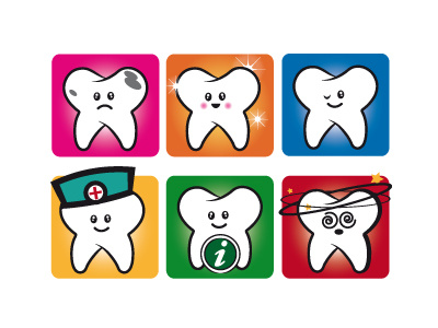 Happy Teeth dental care dentist icon illustration teeth vector