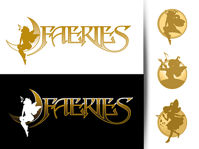 Fairy Logo band art fairy golden lettering logo logo logo design moon logo music art musician pixie singers vector victorian