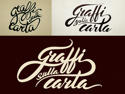 Graffi sulla carta blog book cursive custom type hand drawn lettering logotype progress sketch typo typography wip