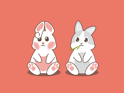 Cute Bunny app design bunny cartoon character cute graphic design icons illustration kawaii mascotte rabbit vector vector design
