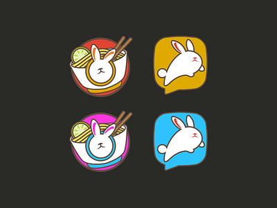 Logo study app design branding bunny bunny logo delivery flat design food food delivery graphic design icons set logo vector