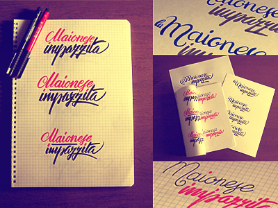La Maionese Impazzita calligraphy custom type lettering logo logotype mayonnaise sketch typo wip