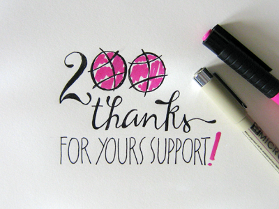 200 Thx calligraphy dribbble follow handrawn lettering typo