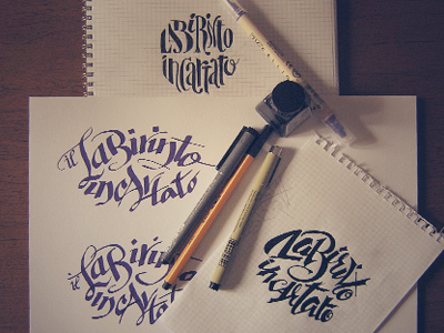 Labirinto Incartato book calligraphy hand draw lettering typo typography