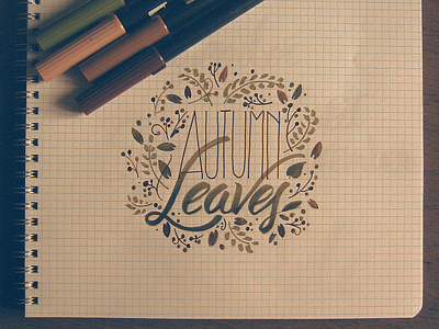 Autumn Leaves autumn calligraphy decoration foliage hand draw leaves lettering ornament typo