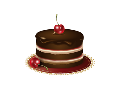Blackforest Cake blackforest brown cake cherry chocolate cream food illustration pastry red tasty vector