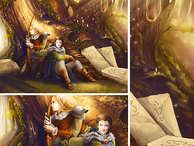 The Journey autumn digital art digital paint elf fantasy forest glow journey sorcerer