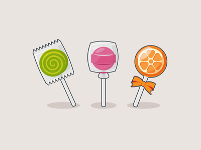 Sweet Icons Lollypop apple candy cherry food icons icons set illustration lollypop orange strawberry sweets vector