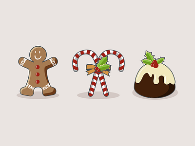 Sweet Icons Christmas candy christmas food gingerbread holly icons icons set pudding sugar sweets xmas