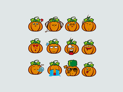 Funny Pumpkins emoji emoticons fun funny halloween icons jack o lantern pumpkin pumpkins scary vector