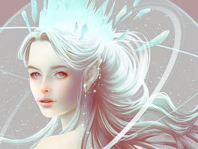 Saphire 2018 2d 2d art digital art digital paint fairy fantasy illustration painting snow queen