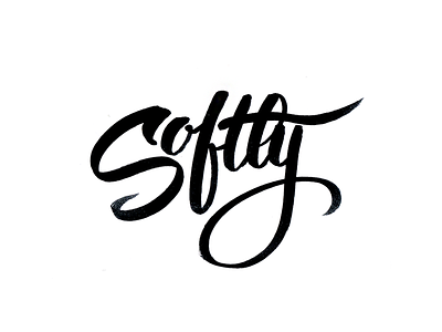 Softly black and white calligraphity calligraphy hand write ink pen lettering softly