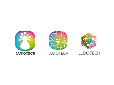 Ludotech logo App 2 app design connection desing games logo logo app logo design logotype rainbow roleplaying technology ui vector