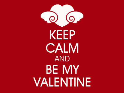 Keep calm and Be my Valentine heart illustration keep calm red wings