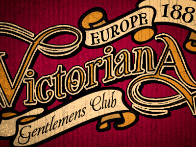 Victoriana alphabet banner decorative illustration swirl typography victorian vintage