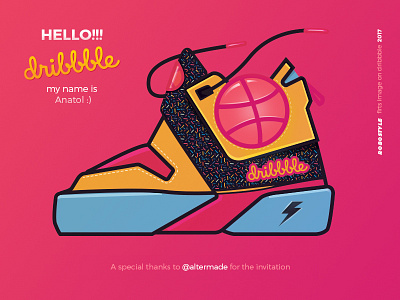 Hello Dribbble ball pink shoes texture