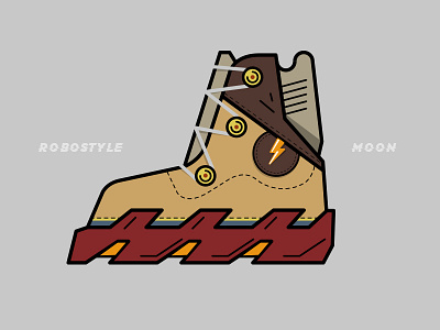 Robostyle MOON color illustration moon robot shoes strong style walk