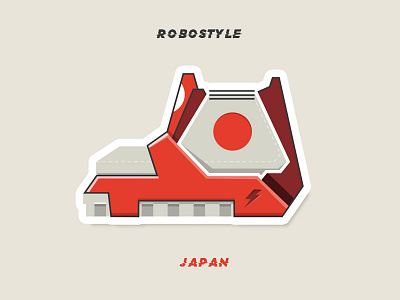 Robostyle JAPAN brown circle color japan nice red robot shoes