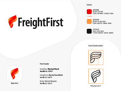 FreightFirst Logo app icon design brand brand design brand identity branding design dribbble graphic design grid logo icon icon design icons logo logo design logomark logotype symbol symbol design visual identity