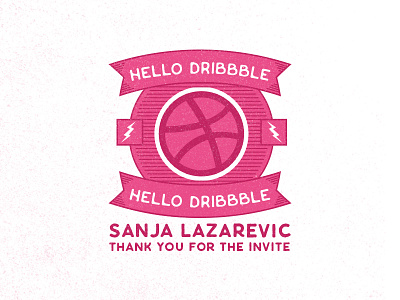Hello Dribbble badge design dribbble follow join new welcome