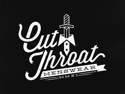 Cut Throat Menswear brand branding clothing cut dagger design fashion graphic graphic design icon identity logo logotype luxury new york ribbons suit throat