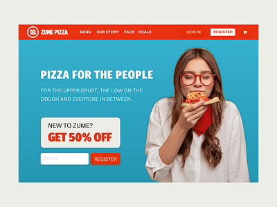 Zume Pizza Landing Page adobexd dailyui ui uidesign ux uxdesign