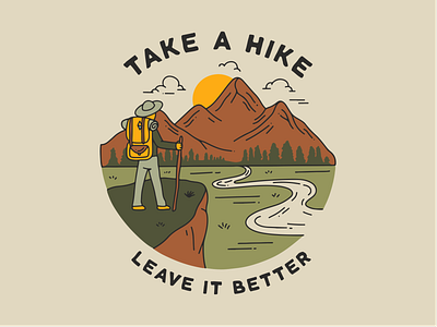 Take a Hike design hike hiker hiking illustration landscape mountains nature outdoors procreate wild wilderness
