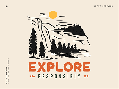 Explore Responsibly design forest illustration landscape michigan mountains nature orange outdoors procreate trees yellow