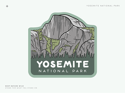Yosemite National Park design green half dome illustration landscape mountain national park national park service national parks nature outdoors park procreate trees yosemite yosemite national park