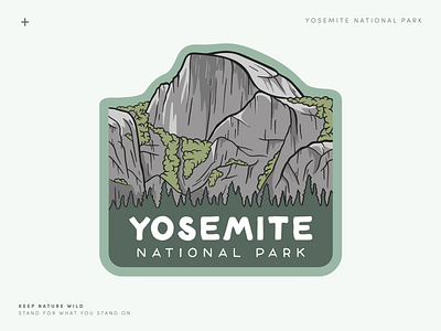 Yosemite National Park design green half dome illustration landscape mountain national park national park service national parks nature outdoors park procreate trees yosemite yosemite national park