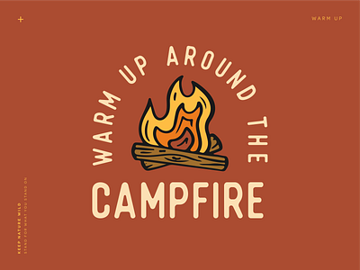 Warm Up bonfire camp campfire camping clay design fire illustration nature outdoors procreate red
