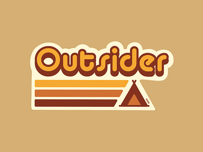 Outsider Sticker brown design illustration nature orange outdoors outside outsider procreate retro sticker vintage yellow