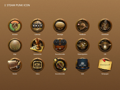 Steampunk Icon-1 design icon illustration ui
